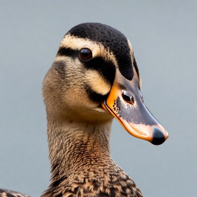 Duck portrait near water