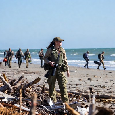 Beach patrol during a coastal operation