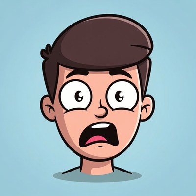 Boy with surprised expression on face