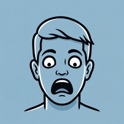 Surprised boy with wide eyes