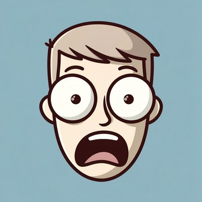 Boy shows shock with big eyes