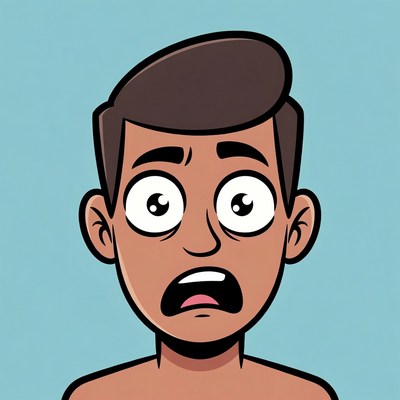 Young boy shows surprise expression