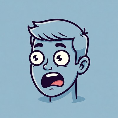 Man shows surprise with wide eyes