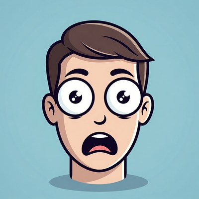 Surprised expression from a cartoon character