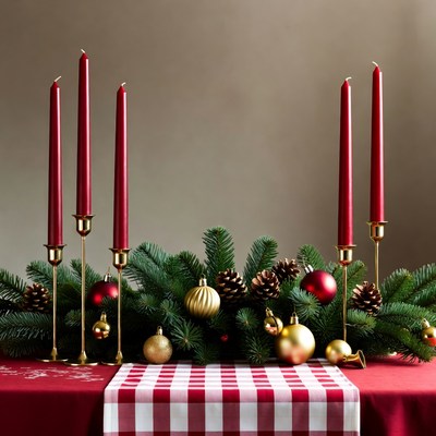 Candle and garland christmas decor