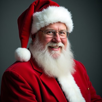 Santa smiling for the camera at holiday event