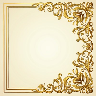 Decorative gold border design for layouts