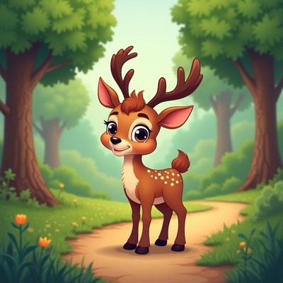 Cute deer in a forest setting