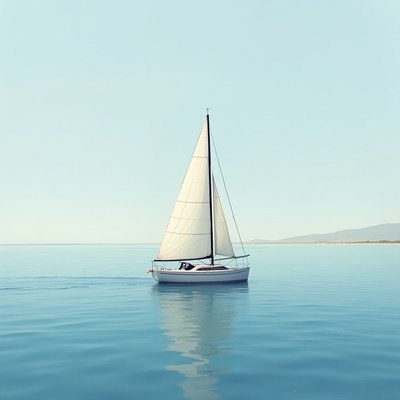 Sailing on calm water in daylight