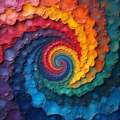 Colorful spiral pattern in vibrant shades