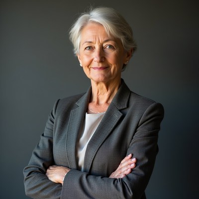 Confident senior woman in suit