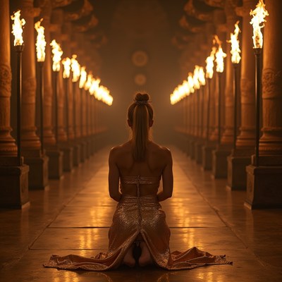 Meditation in a lit corridor