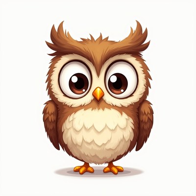 Cute owl in a simple design