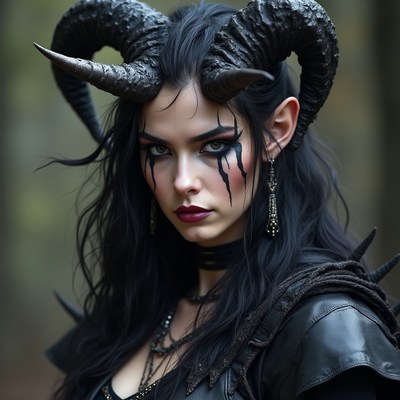 Dark fantasy character in forest setting