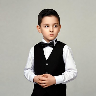Young boy in formal wear poses