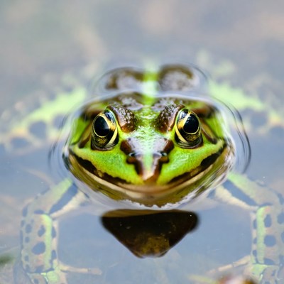 Frog in water during daylight