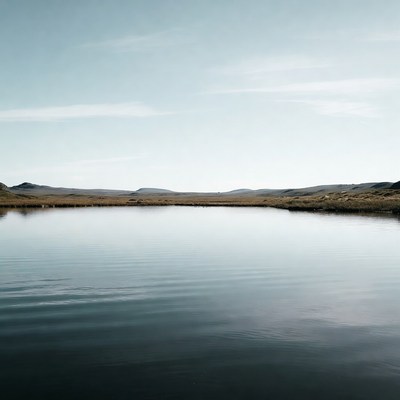 Calm water at the lake's edge in nature