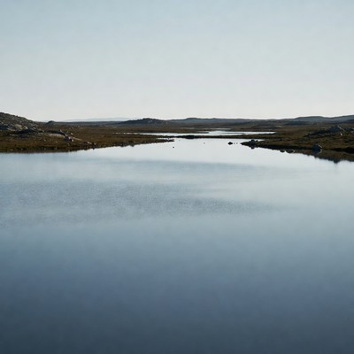 Calm waters at twilight hour