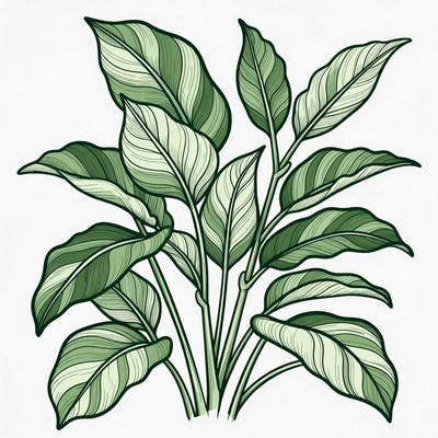 Green leaves in a decorative arrangement