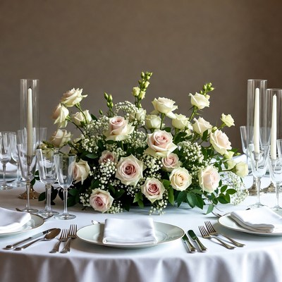 Elegant dining setup for event