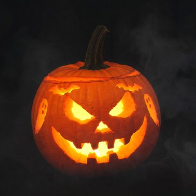 Pumpkin with scary face for halloween