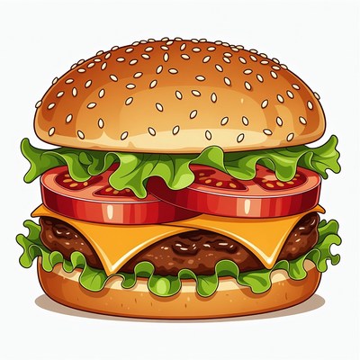Fresh burger with lettuce and cheese