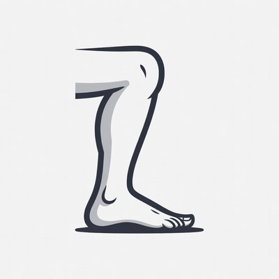 Leg with foot showing side view