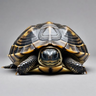 Tortoise on a gray background