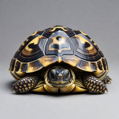 Tortoise resting on gray surface