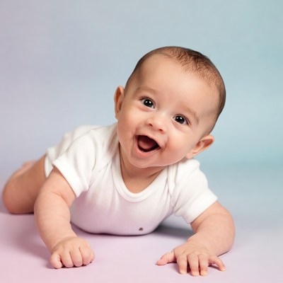 Baby on colorful background