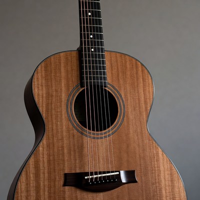 Guitar on gray background