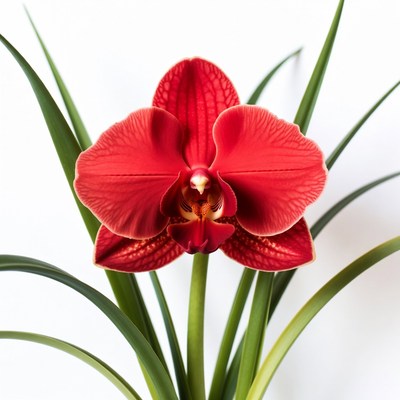 Red orchid blooms in bright light