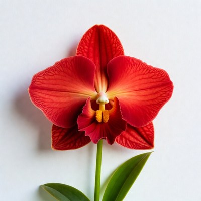 Bright red flower with yellow center
