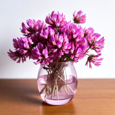 Bright purple flowers in a vase