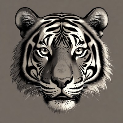 Tiger head close-up artwork design