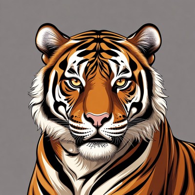 Tiger looks into the distance