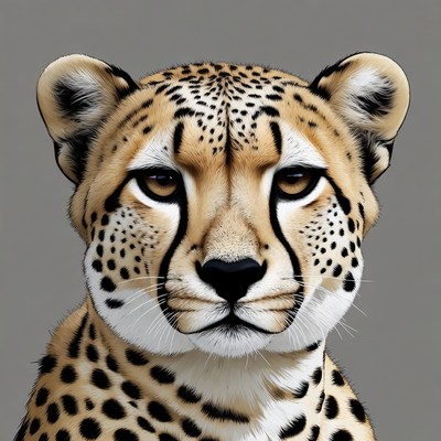 Cheetah face close-up in detail