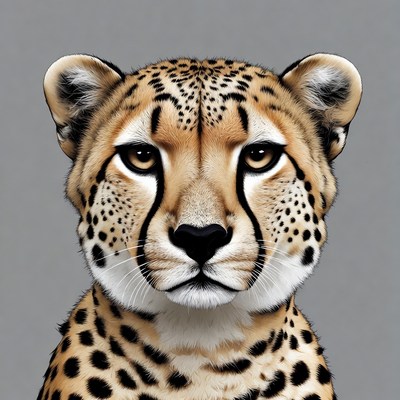 Cheetah portrait with clear features and details