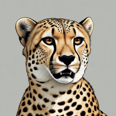 Cheetah close-up portrait art