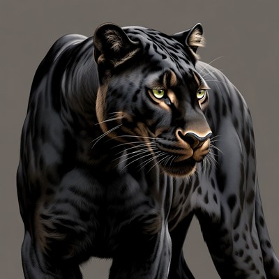 Black panther in a simple pose