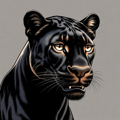 Black panther head close up