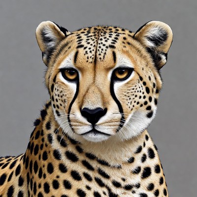 Close-up view of a cheetah face