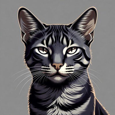 Cat face graphic in simple style