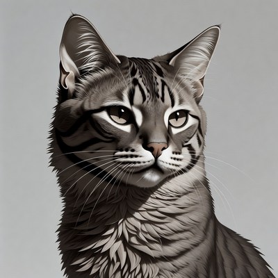 Cat portrait with detailed features