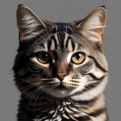 Cat with distinctive striped fur