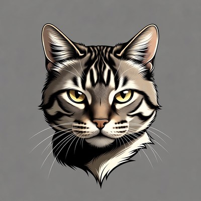 Cat face close up art design