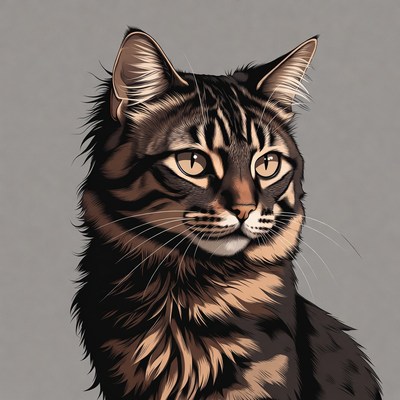 Cat portrait in detailed style