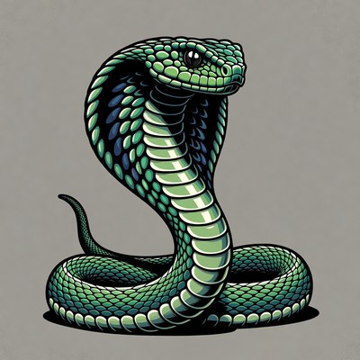 Green snake with detailed scales