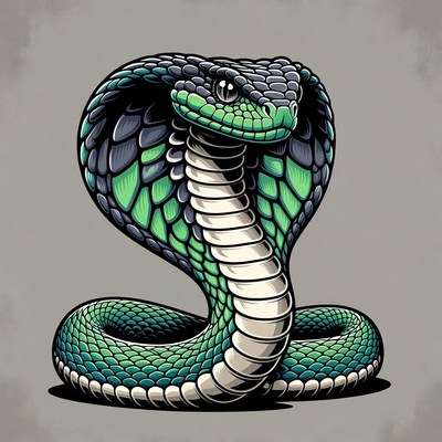 Colorful snake illustration with detail
