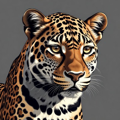 Close view of a leopard's face